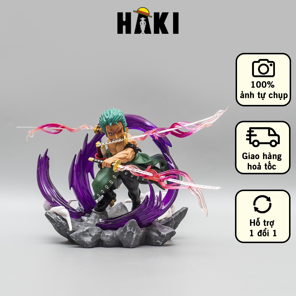 Mô hình One Piece Roronoa Zoro Hắc Kiếm Khí cao 20cm mô hình trang trí OnePiece nhân vật Zoro Haki Shop