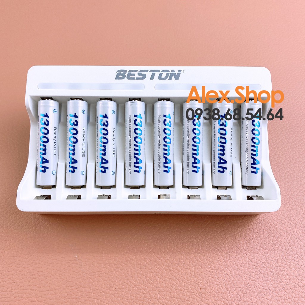 [Sạc C833] Bộ Pin Sạc BESTON AA/AAA 3300/3000/1200/1300mAh Chỉ Pin Sạc Hoặc Kèm Sạc 8 cổng C833 V2 2021