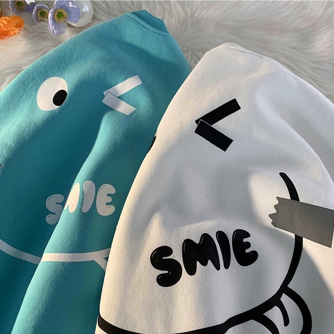 Áo thun ZHELIHANGFEI tay dài dáng rộng họa tiết in dễ phối đồ cho nữ