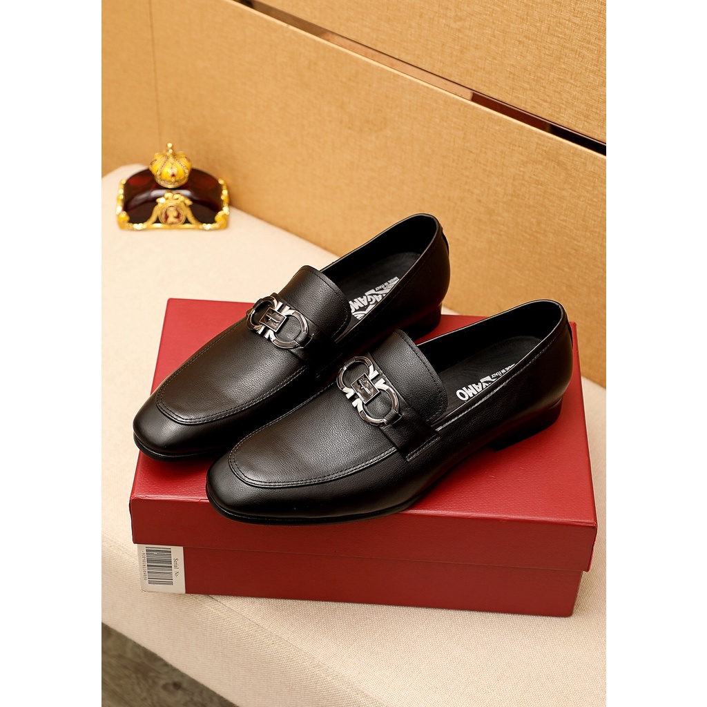 Giày lười nam thời trang da thật Ferragamo thiết kế sang trọng với lớp da mịn, mềm cao cấp