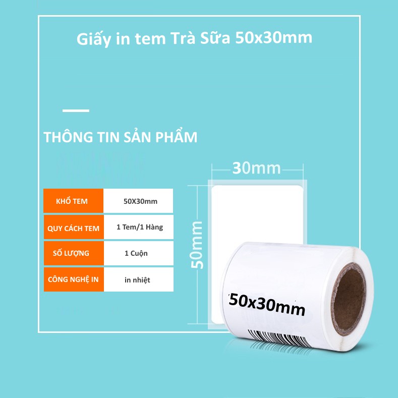 Tem decal ly trà sữa 50x30 - Tem dán ly trà sữa