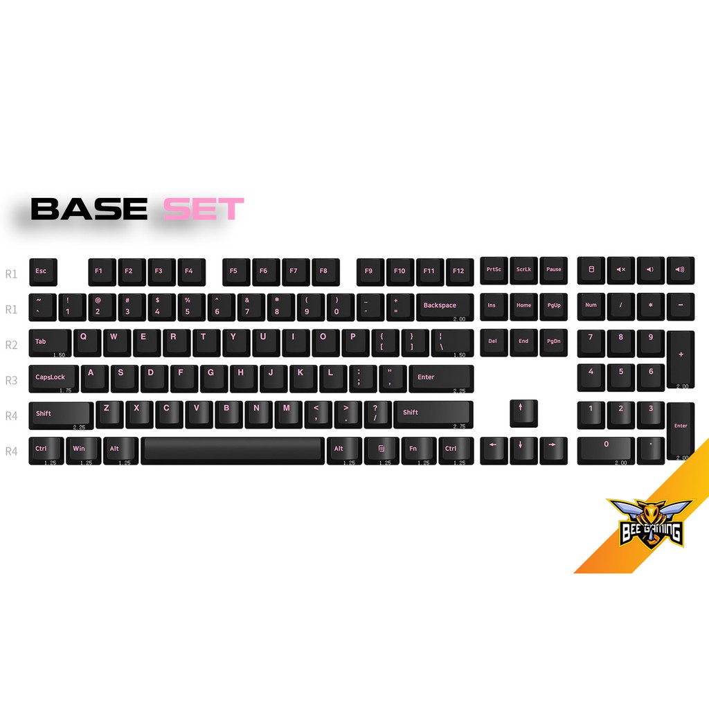 [Mã SKAMSALE03 giảm 10% đơn 200k] Bộ keycap AKKO Black Pink ( Chất liệu PBT Double Shot, Cherry Profile, 229 nút )