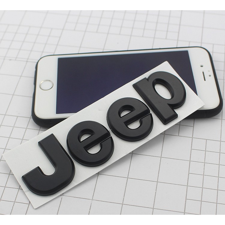 Miếng dán chữ Jeep bằng kim loại trang trí xe hơi