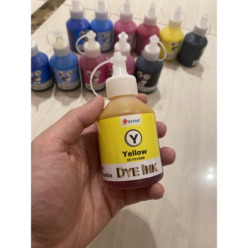 Bộ mực in màu Epson Dye UV 6 màu| Cho máy Epson (100ml)  ( ĐẶT COMBO 4 MÀU SIÊU ƯU ĐÃI )