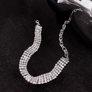 Vòng cổ choker bản 4 dây đá