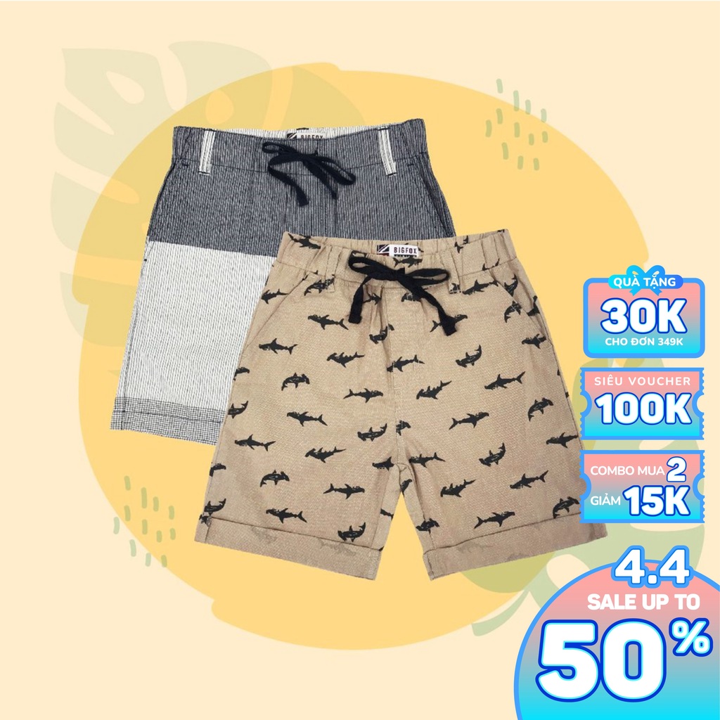 Quần KAKI đùi bé trai BIGFOX Tới Size Đại. Quần Short Trẻ Em Teen Boy Phối màu 2-12