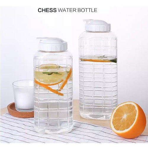 [Mã SKAMA07 giảm 8% tối đa 50K đơn 250K] Bình đựng nước nhựa Lock&amp;Lock Chess Water Bottle 1.0L/1.5L Nắp màu trắng