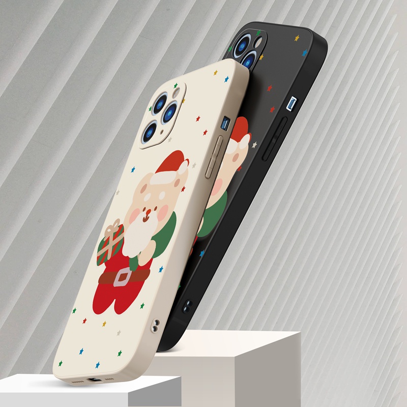 Suntaiho Ốp lưng iphone Ốp điện thoại silicon mềm in hình ông già noel phát quà cho iPhone 13 12 11 Pro Max X XR Xs Max 7 8 Plus