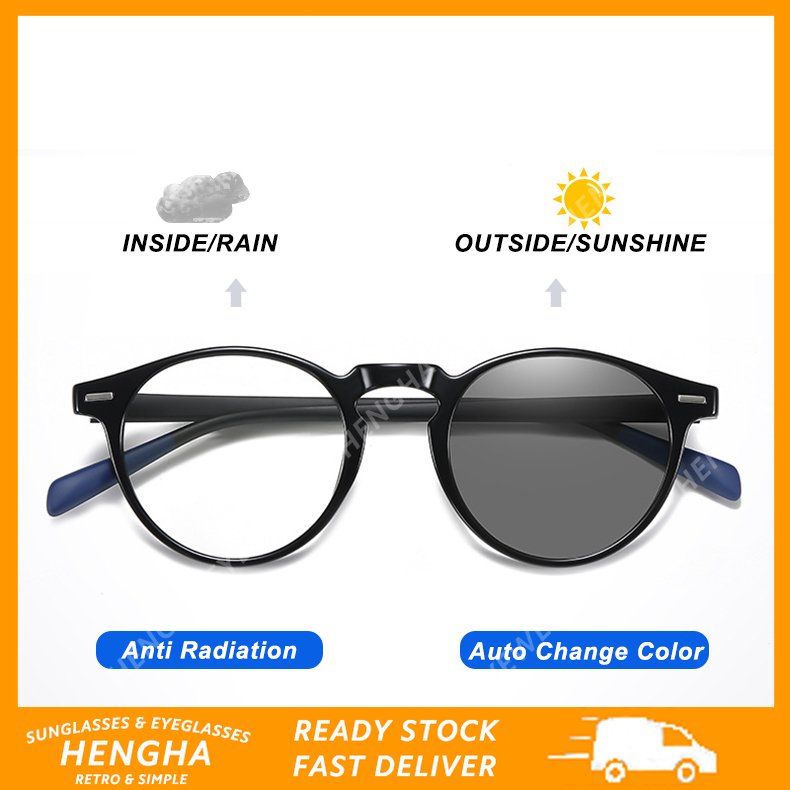 Mắt kính gọng tròn chống tia bức xa kiểu dáng thời trang phong cách retro dành cho nam