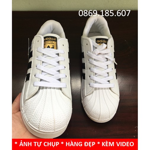 [BÃO SALE] Giày Thể Thao Superstar Mũi Sò Tem Vàng | BigBuy360 - bigbuy360.vn