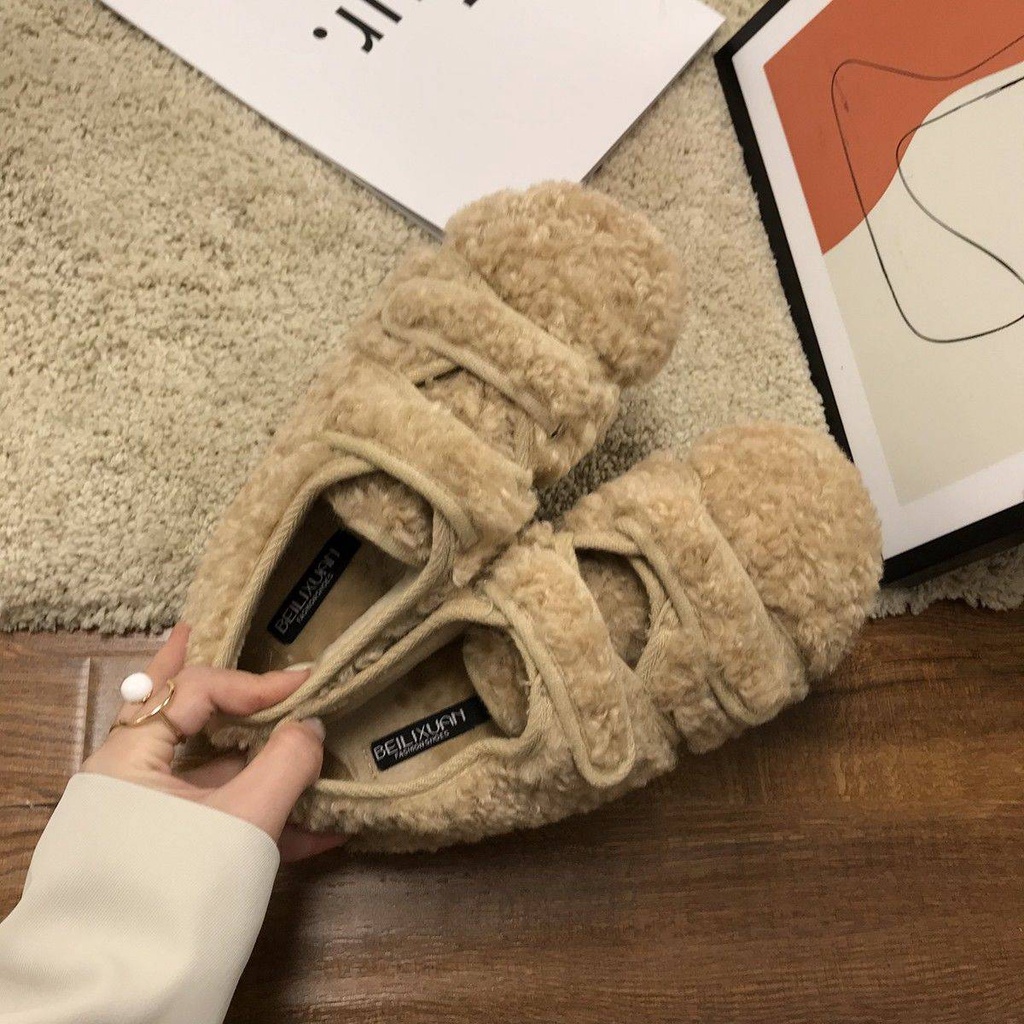 Giày Len Lông Cừu Đế Dày Phong Cách Hàn Quốc