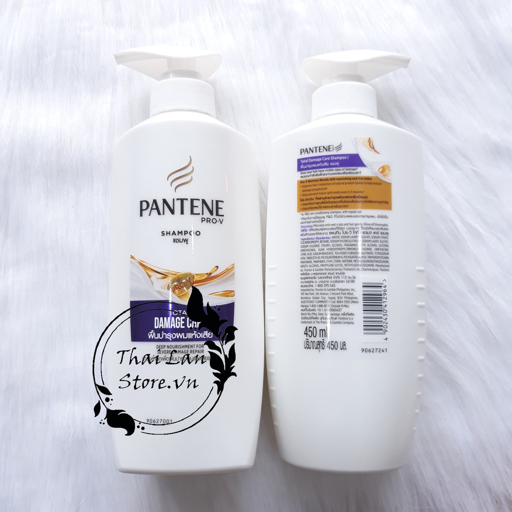 Combo dầu gội Pantene 450ml & Kem xả Pantene 450ml SHAMPOO TOTAL DAMAGE CARE Thái Lan