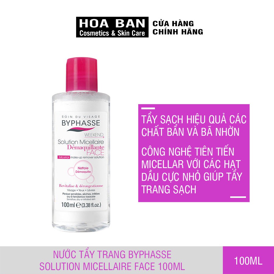 Nước Tẩy Trang Byphasse Solution Micellaire Face 100ml - Đại lý phân phối - Có giấy công bố