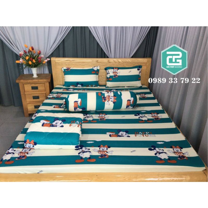 Bộ ga giường Thun Lạnh Hàn Quốc 3D 4 món ( 1 ga bọc + 2 vỏ gối nằm + 1 vỏ gối ôm ) | BigBuy360 - bigbuy360.vn