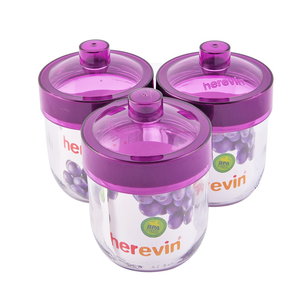 Hũ thuỷ tinh trơn Herevin 425ml - HEHU131357-205 (Nhiều màu)