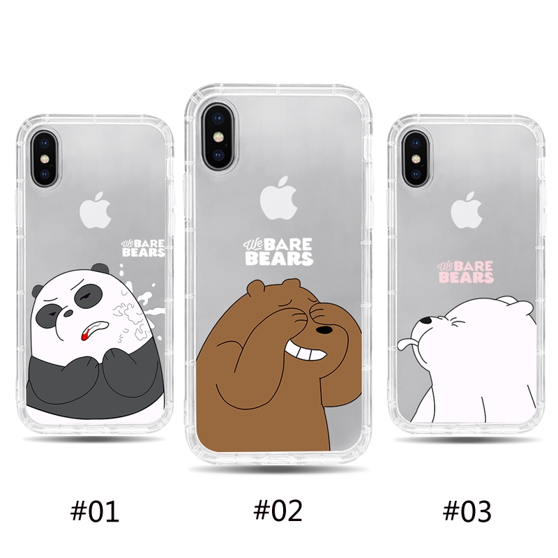 Ốp điện thoại trong suốt họa tiết chú gấu độc đáo dành cho iphone 6/6s/6s+/7/7+/8/8+/x/xs max/xr We Bare Bears Clear Soft case