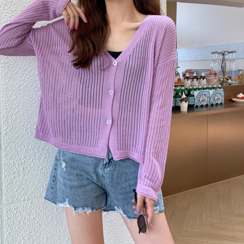 Áo Dệt Kim Tay Dài Cổ Chữ V Thời Trang Mùa Thu Hàn Quốc Cho Nữ | BigBuy360 - bigbuy360.vn