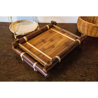  Khay đựng trà bằng tre Khay tre tự nhiên HOME Mây đựng ấm chén 