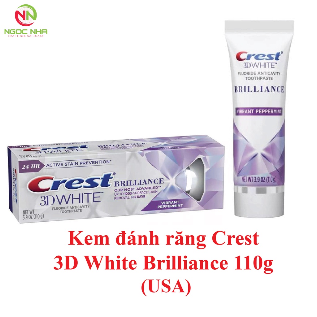 Kem đánh răng trắng răng Crest 3D White Brilliance 110g - Mỹ