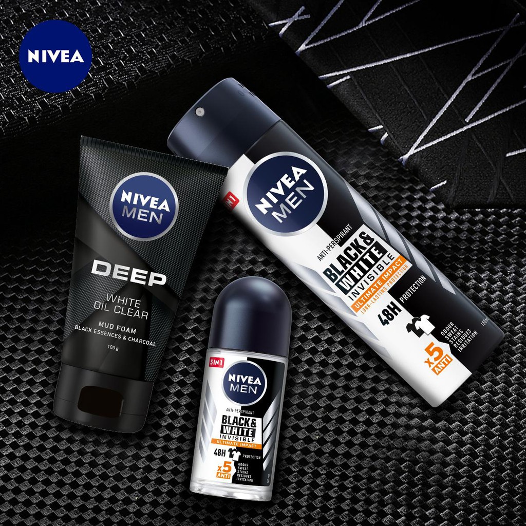 [Nivea - New] Xịt Khử Mùi Nivea Black & White Cho Nam 150ml