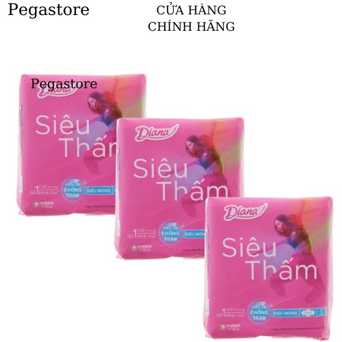 Băng vệ sinh Diana siêu thấm siêu mỏng cánh 8 miếng - bvs diana 1 gói