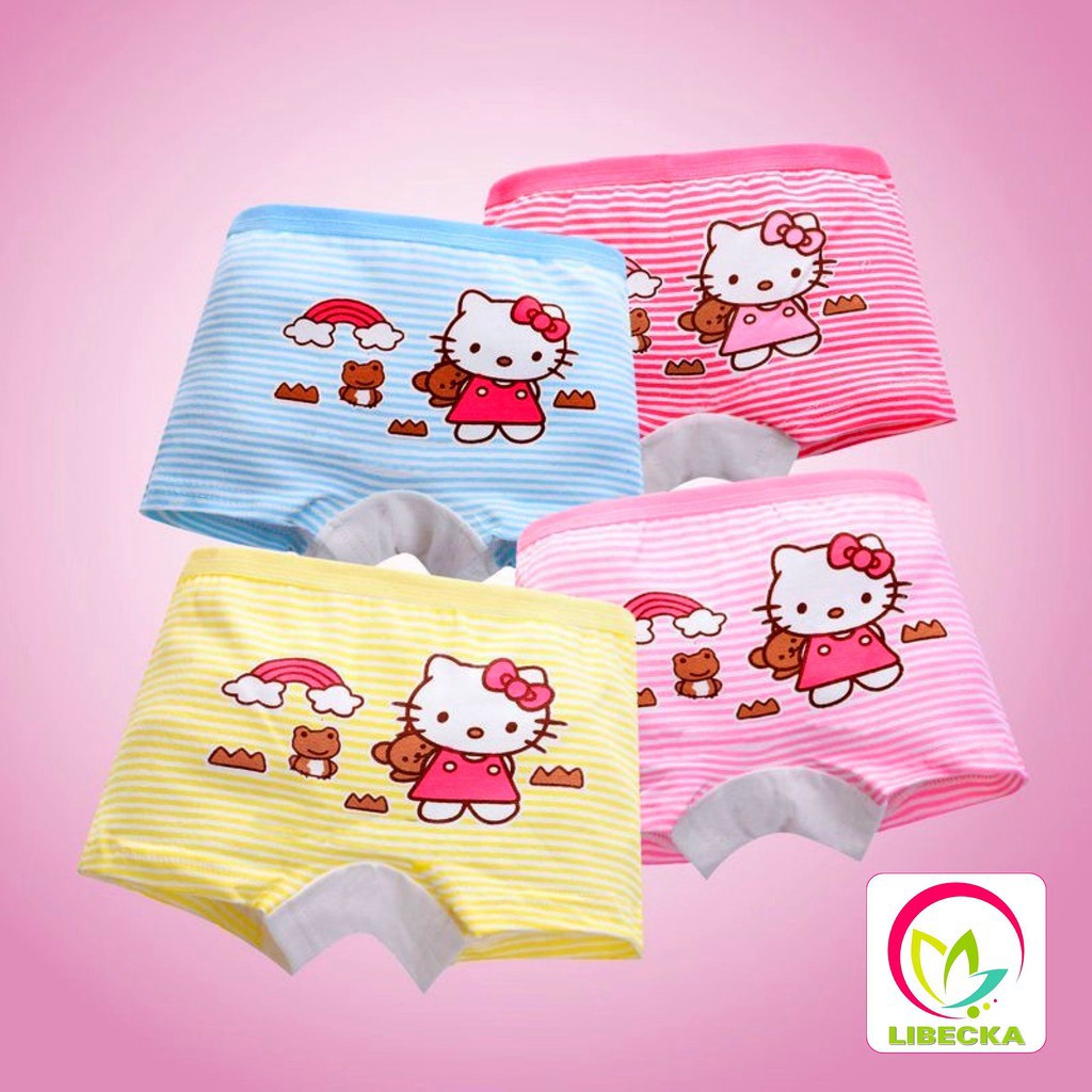 Quần chíp đùi cho bé gái hoạt hình, Quần Cotton tự nhiên kháng khuẩn cao cấp