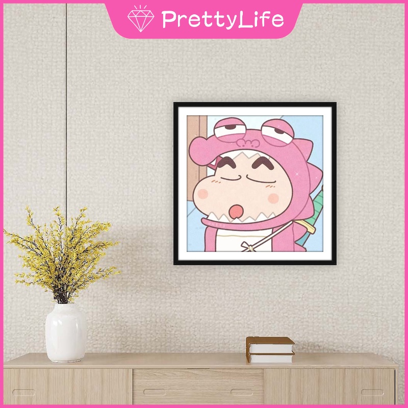 Bộ Tranh Đính Đá 5D DIY Hình Cậu Bé Bút Chì Hoạt Hình Để Trang Trí Nhà 30x30cm