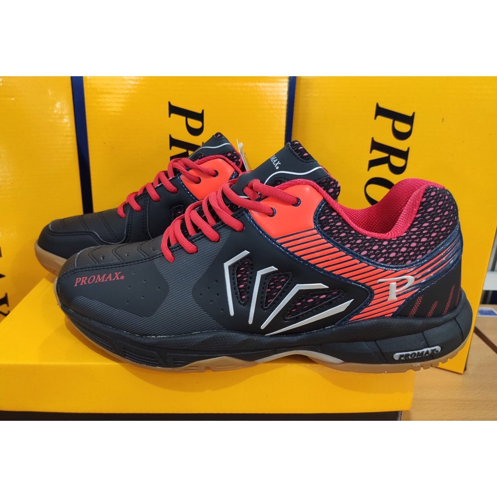 Giày cầu lông Promax 20001-Black chính hãng, giá rẻ phù hợp với vận động viên phong trào - chuyên nghiệp.