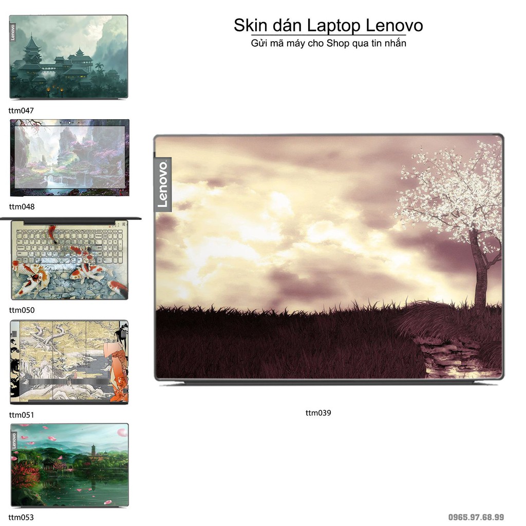 Skin dán Laptop Lenovo in hình Tranh thủy mặc _nhiều mẫu 2 (inbox mã máy cho Shop)