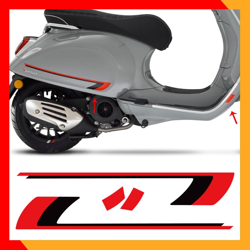 Phù Hợp Sticker Phản Quang Dán Thân Xe Vespa GTS300 Primavera sprint 150