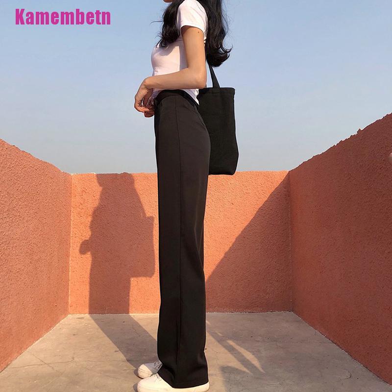 Quần Chiffon Ống Rộng Lưng Cao Màu Đen Thời Trang Công Sở Cho Nữ | BigBuy360 - bigbuy360.vn