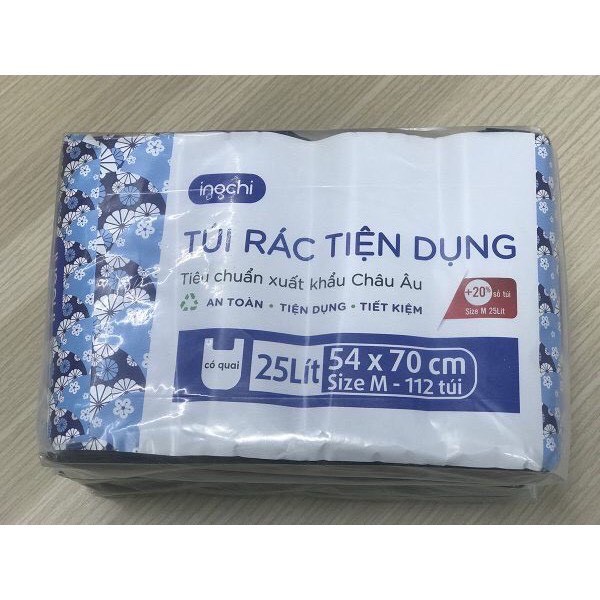 Lô Túi Rác Tự Huỷ INOCHI Có Quai Tiện Dụng - Dạng Cuộn Màu Đen 54 x 70 cm