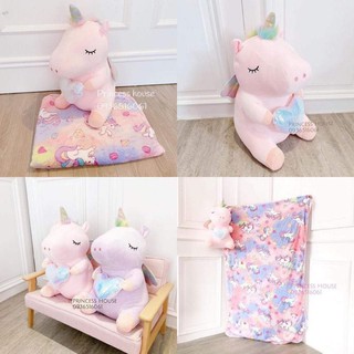 Gối mền 2in1 unicorn ngồi ôm trái tim