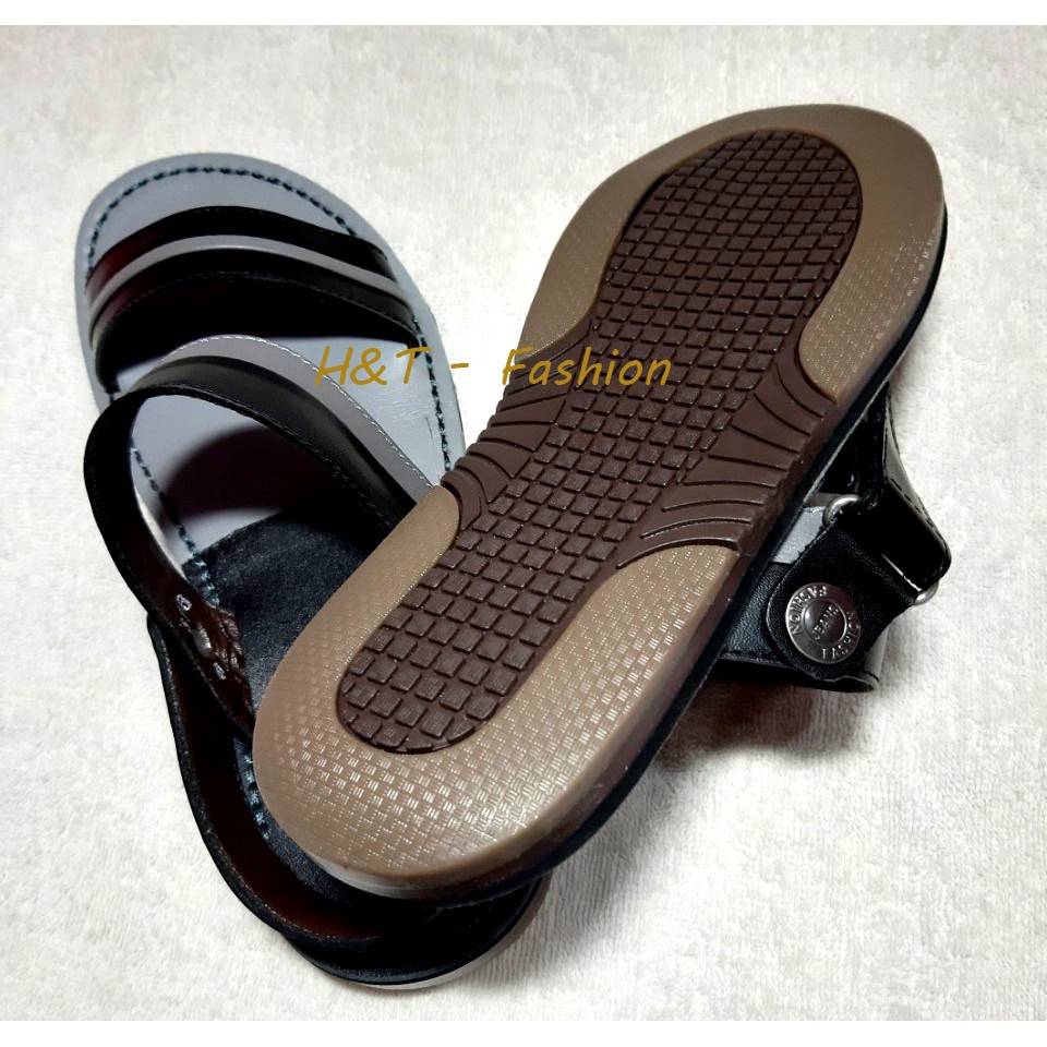 Giày Sandal Nam quai ngang da bò thật K3 - hàng xuất dư