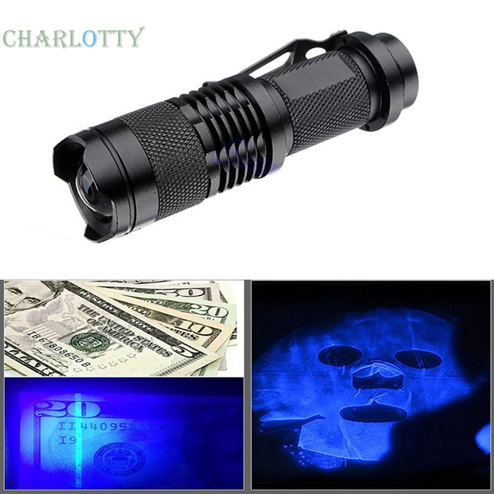 Đèn Pin Tia Uv Chalotty Xpe Q5 395 Có Thể Phóng To Dùng Để Soi Tiền Giả