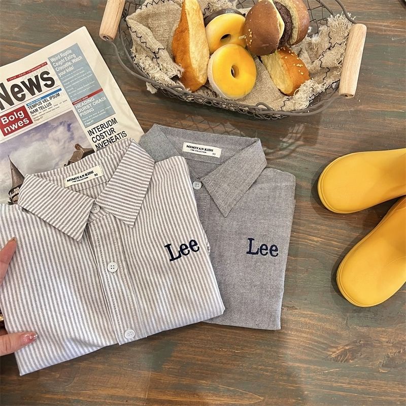 Áo Sơ Mi Tay Dài Kẻ Sọc Thêu Họa Tiết Kiểu Phương Tây Thời Trang Mùa Thu 2022 Cho Bé