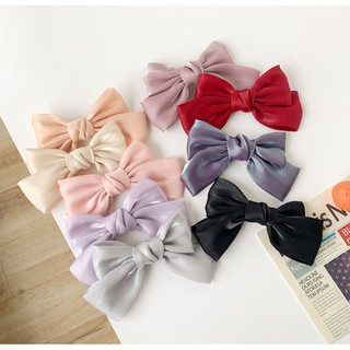 #lmstore21st - kẹp tóc nơ lụa bản to tiểu thư - kn24058