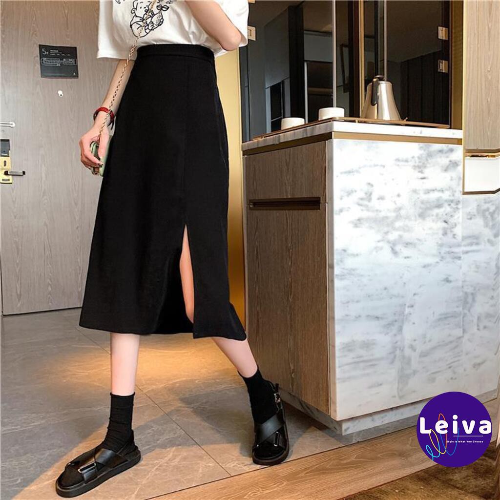 Chân váy dài chữ a công sở Ulzzang hàn quốc, Chân váy công sở nữ chữ a dài vintage xẻ tà suông lưng cao phong cách midi | BigBuy360 - bigbuy360.vn