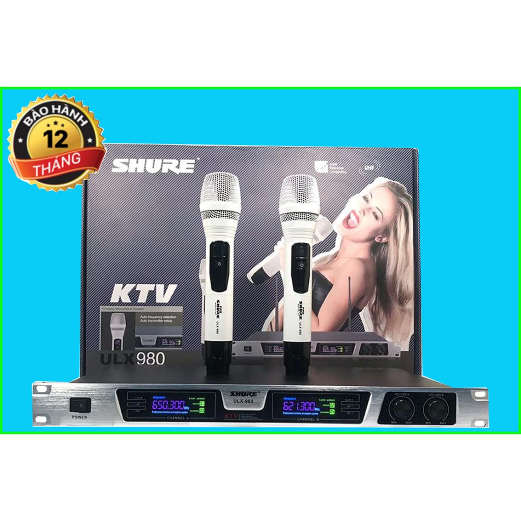 Micro Hát Karaoke Không Dây Shure ULX 980, Micro Chống Hú Rít, Bắt Âm Tốt, Bảo Hành 12 Tháng