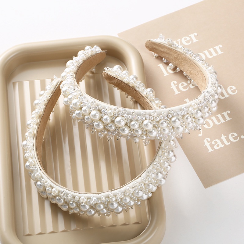 Băng Đô Cài Tóc Đính Hạt Ngọc Trai Sang Trọng Cho Cô Dâu