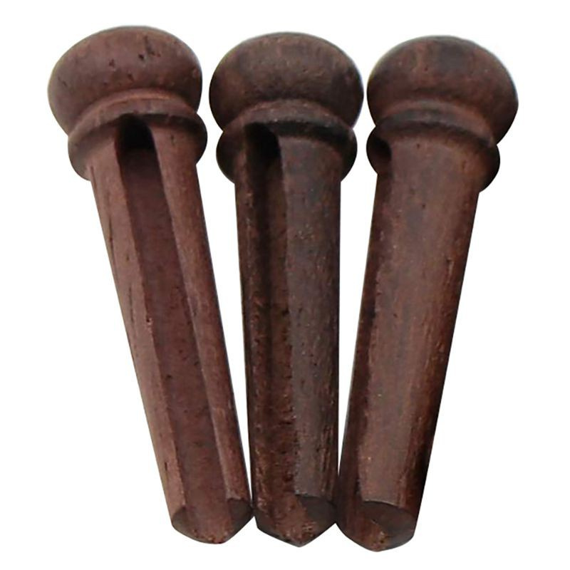 6Pcs Wood Guitar Pins Rosewood Strings Pegs Slotted With Abalone Dot