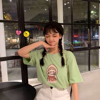 Áo thun tay lỡ Unisex cô bé☺