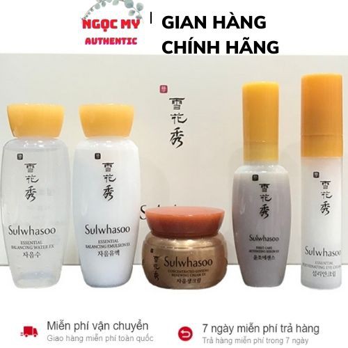 ⚡️ TIỆN LỢI ⚡️ Bộ dưỡng da Sulwhasso Basic kit mini sét 5 sản phẩm 46.5ml