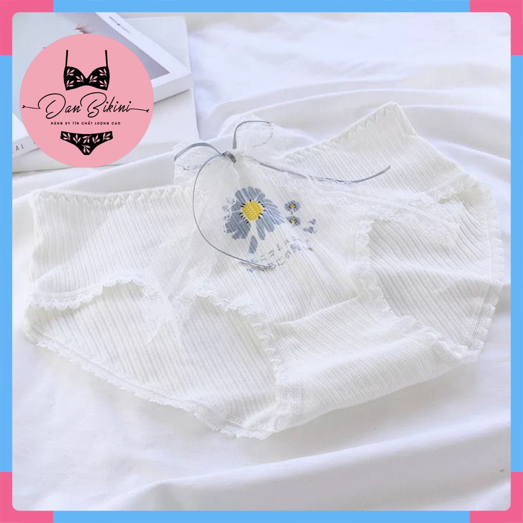 Quần Lót Nữ - Quần Lót thun phối hoa cúc thoáng mát, lên dáng,sexy DAN STORE MÃ 0127