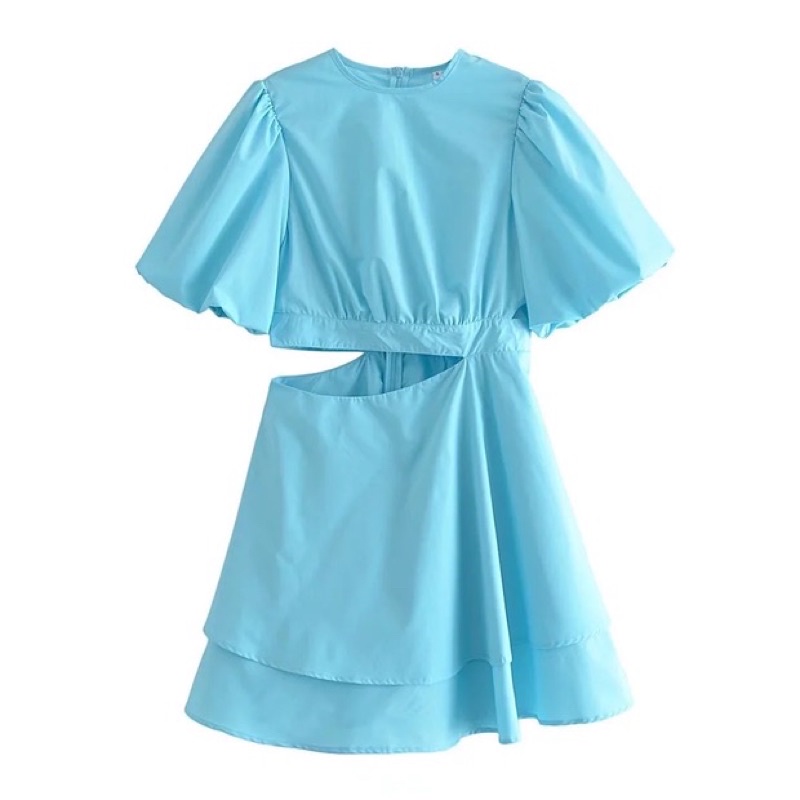 đầm xoè cut out eo tay phồng tqxk