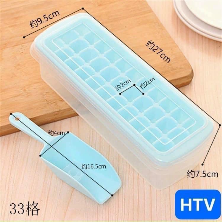 Khay để đá kèm hộp đựng và thìa xúc đá