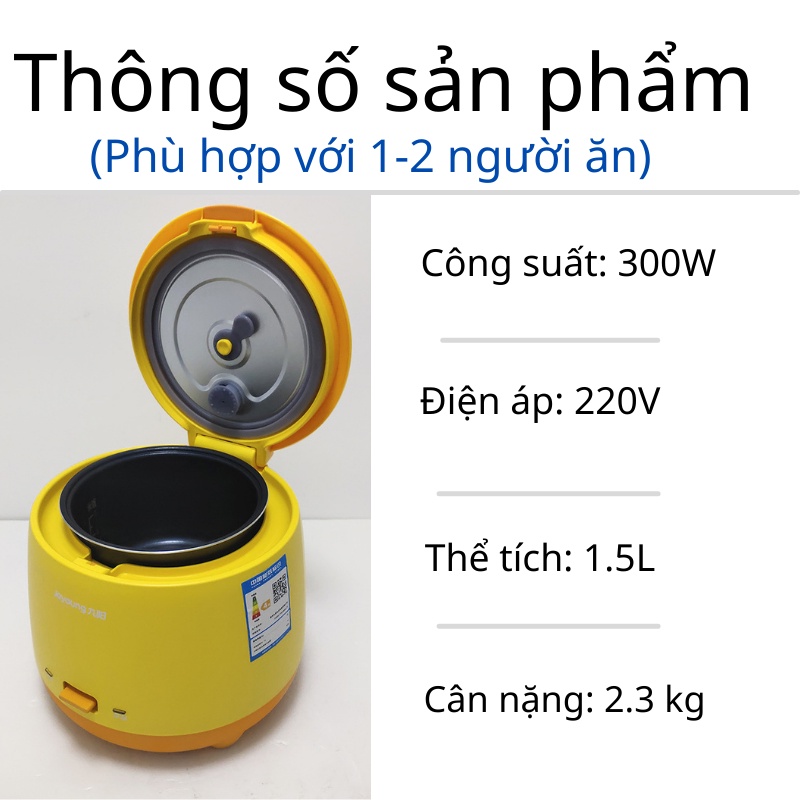 Nồi cơm điện mini đa năng Joyoung dễ thương, phong cách Hàn Quốc, tiện lợi giá rẻ dung tích 1.5 lít  - BLUE STORE