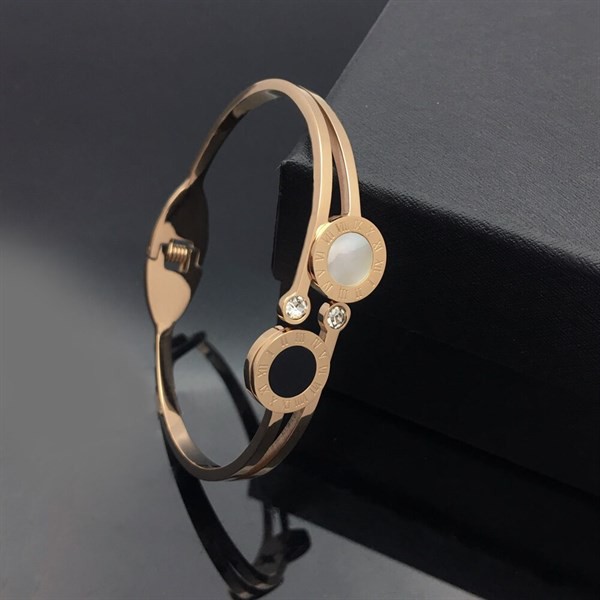 Vòng Tay Mạ Kim Loại Titanium Cá Tính Hot Trend Shell Love Roma Time Brand Fashion Jewelry Cuff Love Bracelet Bangles