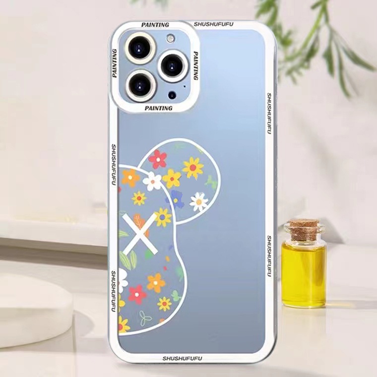 Ốp Điện Thoại Silicon TPU Mềm Trong Suốt Họa Tiết Hoa / Gấu Cho IPhone 13 12 11 Pro XS Max X XR 8 7 6 6S Plus