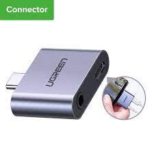 Bộ chuyển USB type C ra 3.5mm audio và sạc nhanh cổng c chuẩn pd 2 trong 1 màu xám Ugreen 70312  Hàng chính hãng